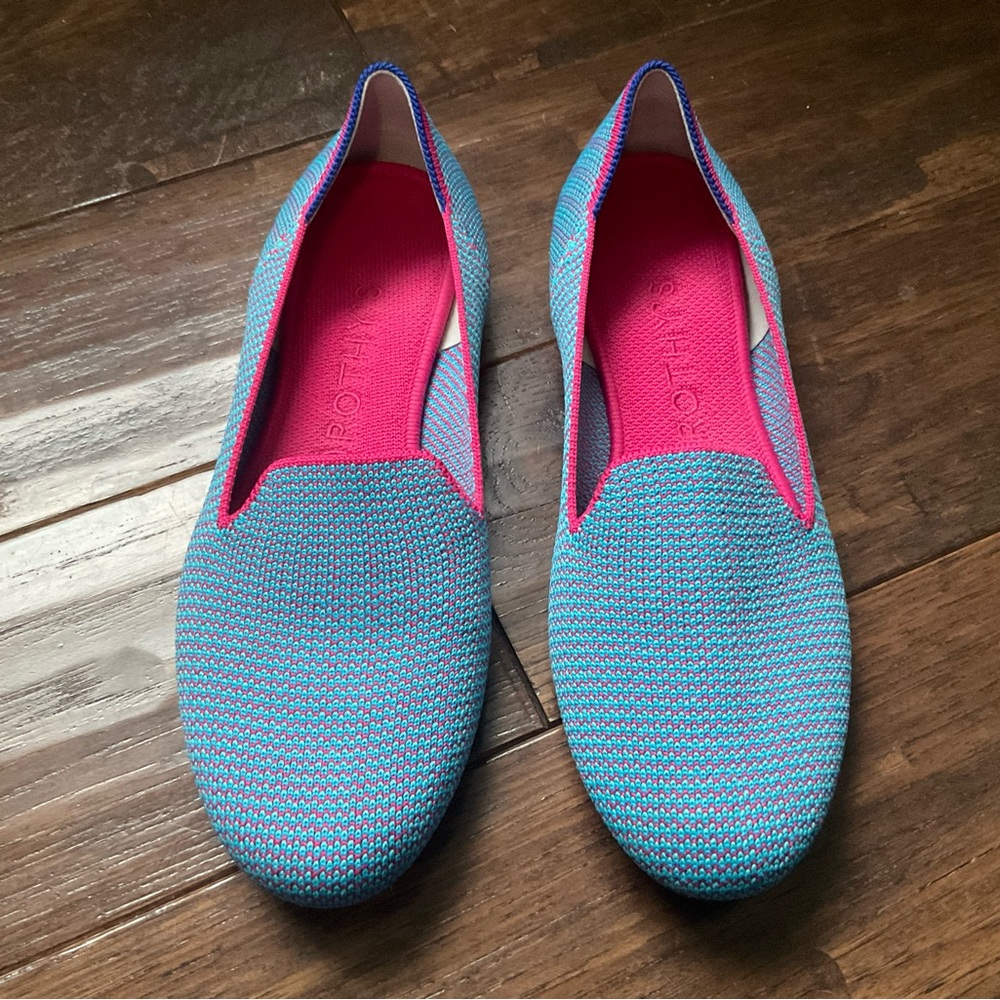 Rothy's Blue and Pink Loafers size 8.5 mil